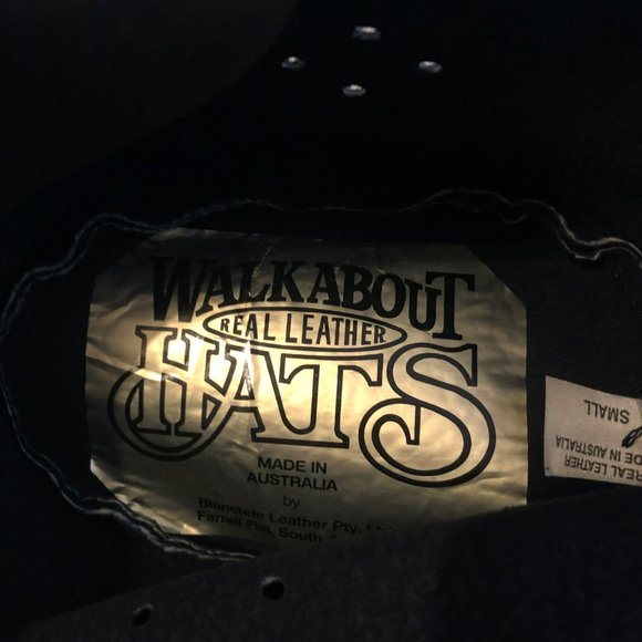 Mens Australia Walkabout Real Leather Hat Soft Waterproof Sz Small Made by Blanc - Picture 4 of 8